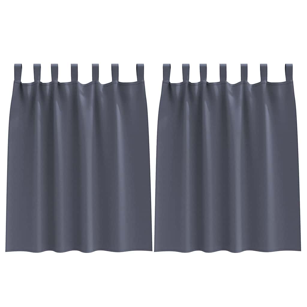 Verdunkelungs-Vorhänge mit Ringen 2 pcs Anthrazit 140 x 140 cm