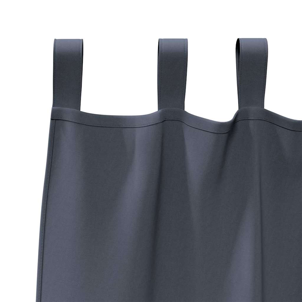 Verdunkelungs-Vorhänge mit Ringen 2 pcs Anthrazit 175 x 140 cm