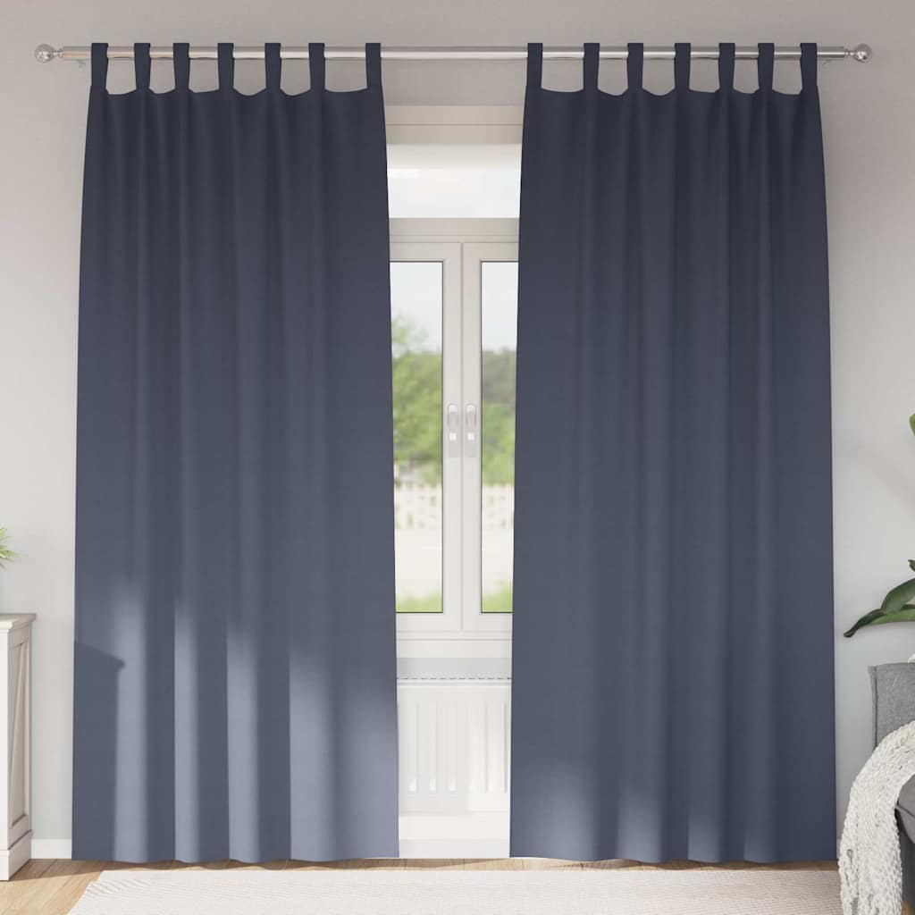 Verdunkelungs-Vorhänge mit Ringen 2 pcs Anthrazit 245 x 140 cm