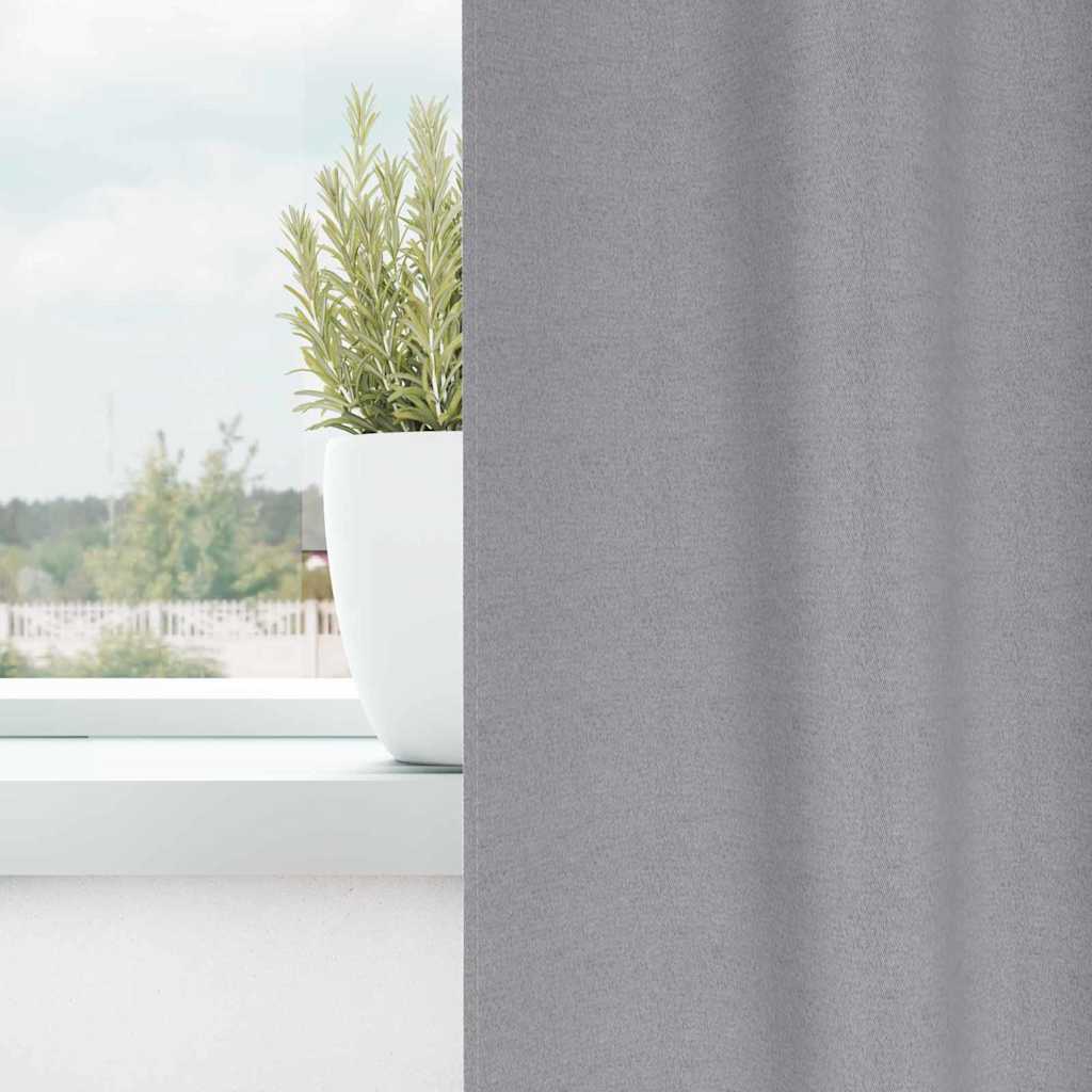 Verdunkelungs-Vorhänge mit Ringen 2 pcs Hellgrau 140 x 140 cm