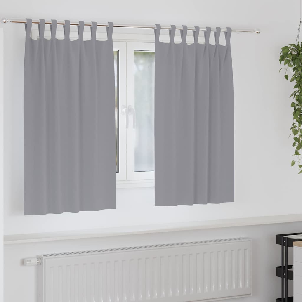 Verdunkelungs-Vorhänge mit Ringen 2 pcs Hellgrau 140 x 140 cm