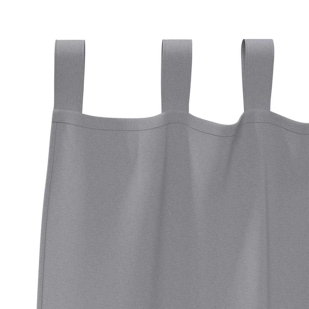 Verdunkelungs-Vorhänge mit Ringen 2 pcs Hellgrau 175 x 140 cm
