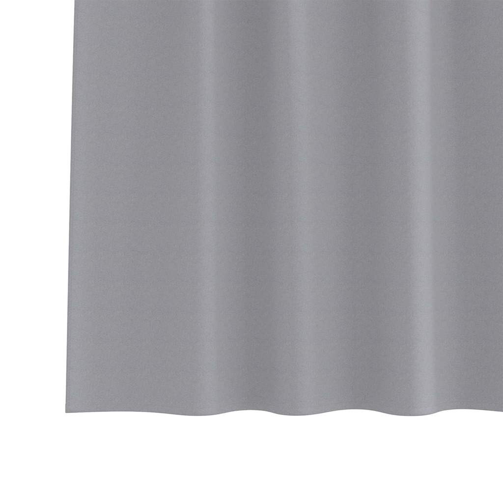 Verdunkelungs-Vorhänge mit Ringen 2 pcs Hellgrau 245 x 140 cm