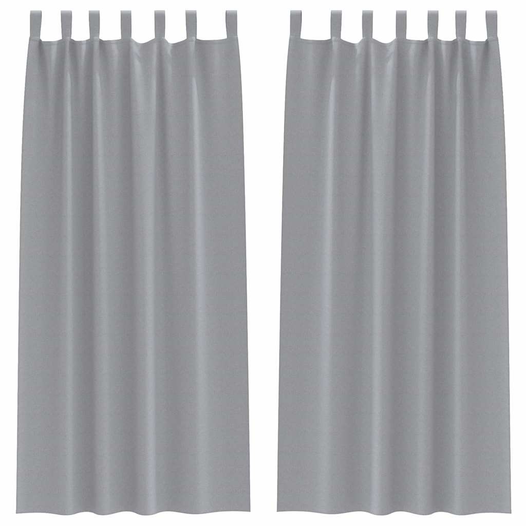 Verdunkelungs-Vorhänge mit Ringen 2 pcs Hellgrau 245 x 140 cm