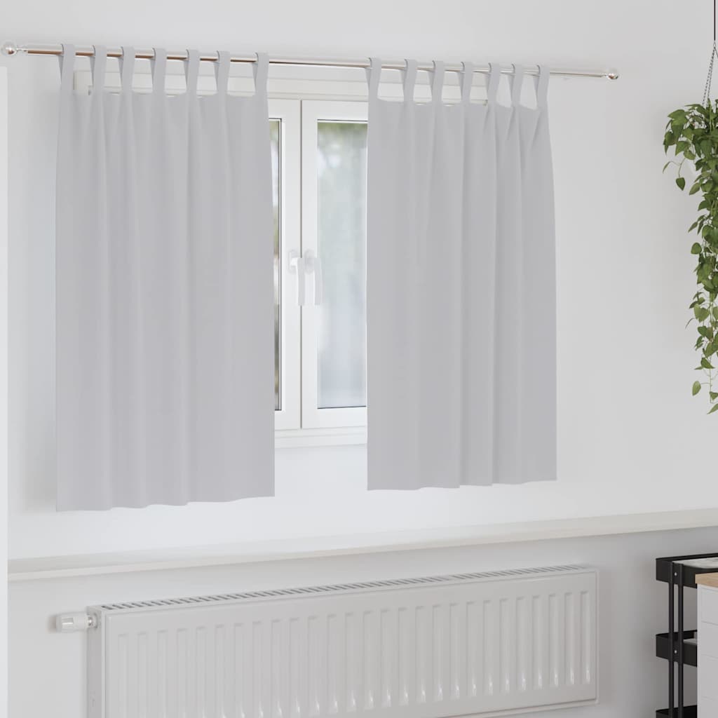 Verdunkelungs-Vorhänge mit Ringen 2 pcs Hellgrau 140 x 140 cm