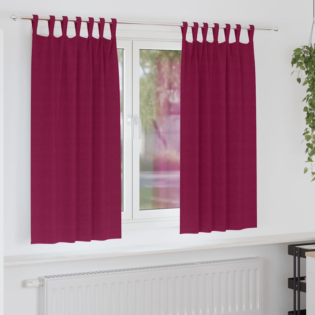 Verdunkelungs-Vorhänge mit Ringen 2 pcs Weinrot 175 x 140 cm