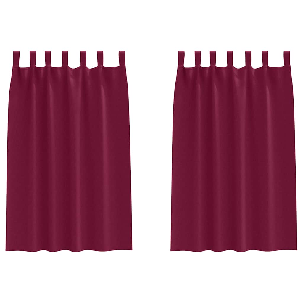Verdunkelungs-Vorhänge mit Ringen 2 pcs Weinrot 175 x 140 cm