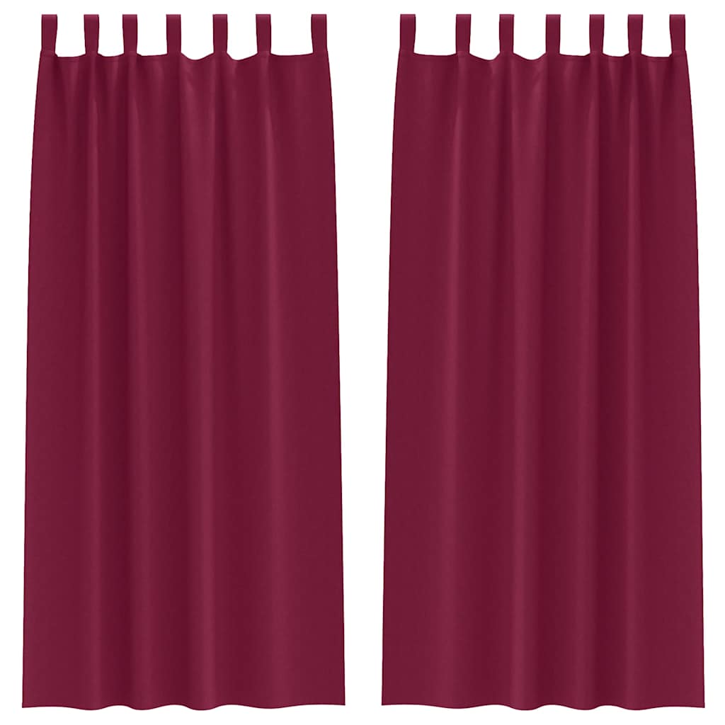 Verdunkelungs-Vorhänge mit Ringen 2 pcs Weinrot 225 x 140 cm