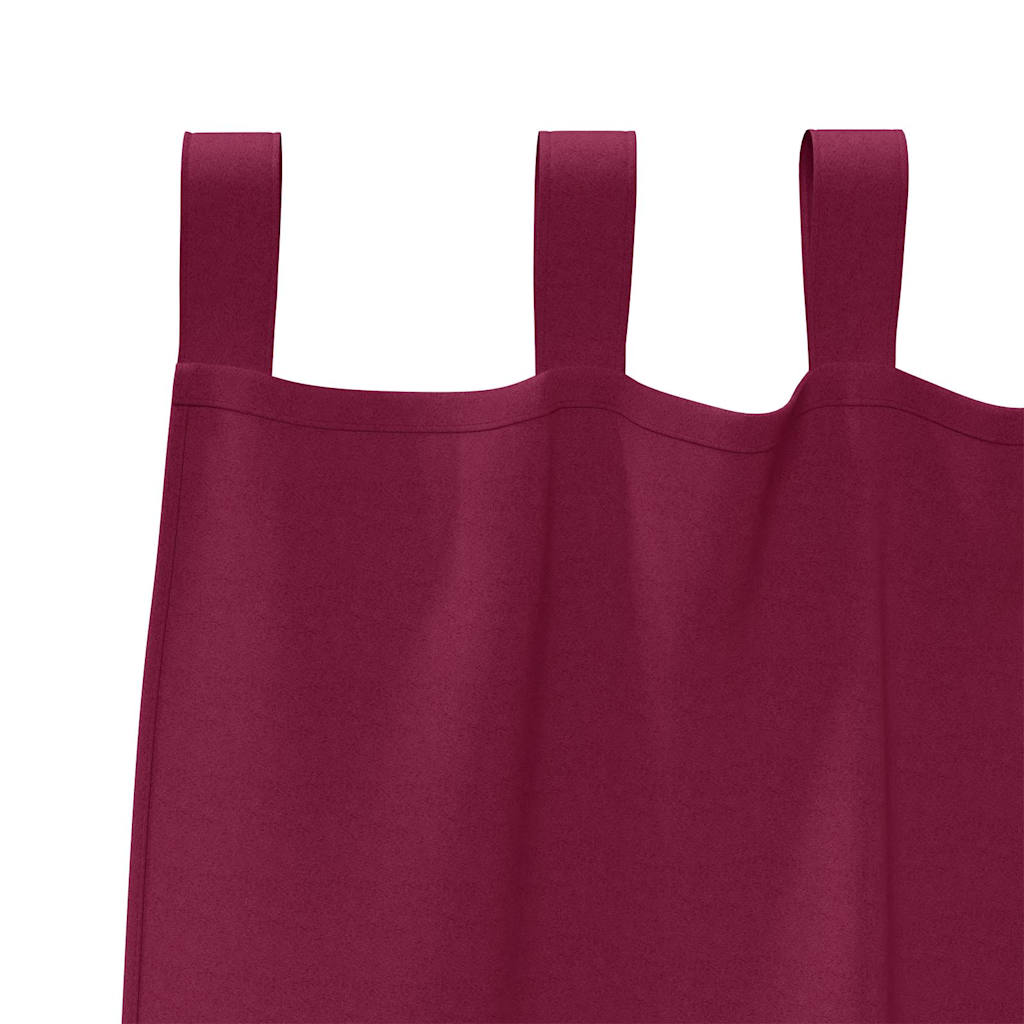 Verdunkelungs-Vorhänge mit Ringen 2 pcs Weinrot 260 x 140 cm