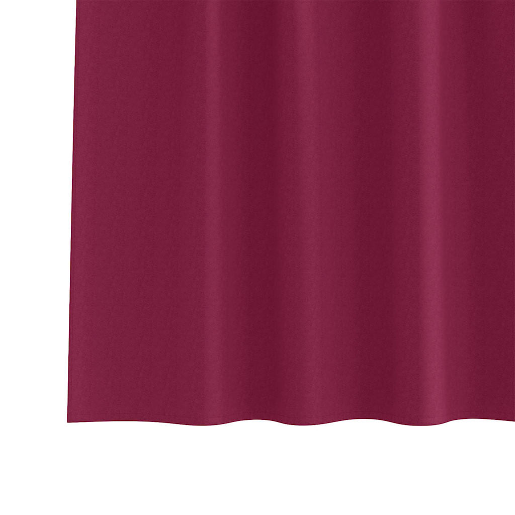 Verdunkelungs-Vorhänge mit Ringen 2 pcs Weinrot 260 x 140 cm