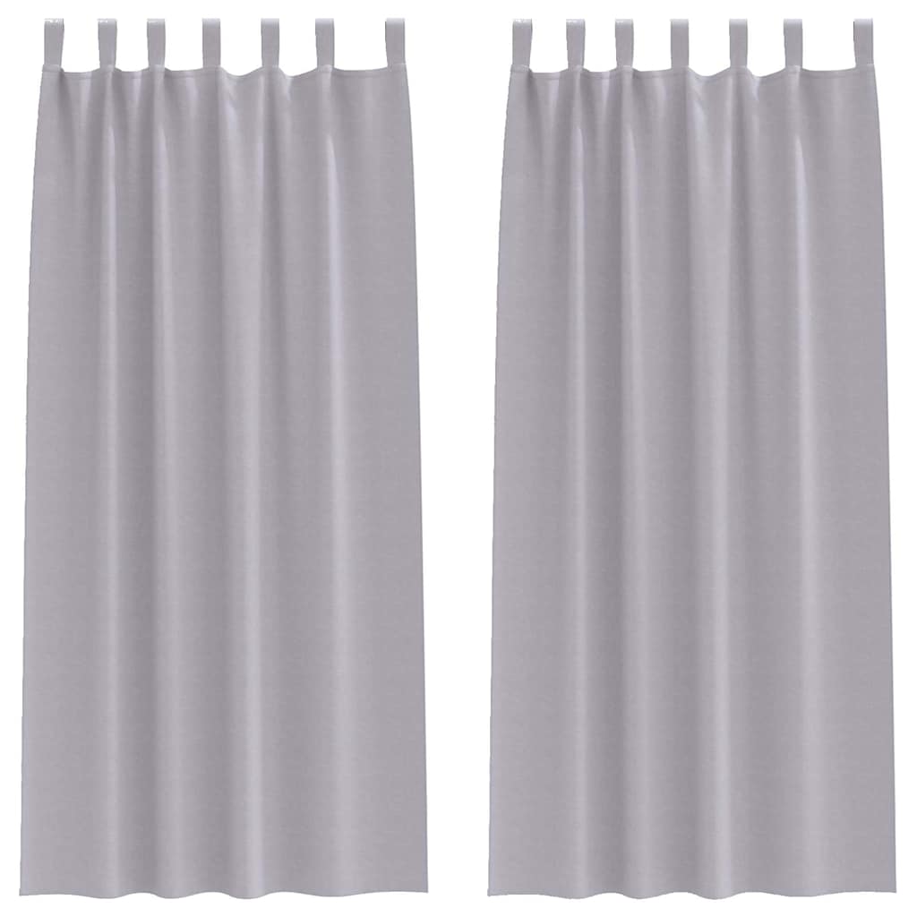 Verdunkelungs-Vorhänge mit Ringen 2 pcs Metallic Grau