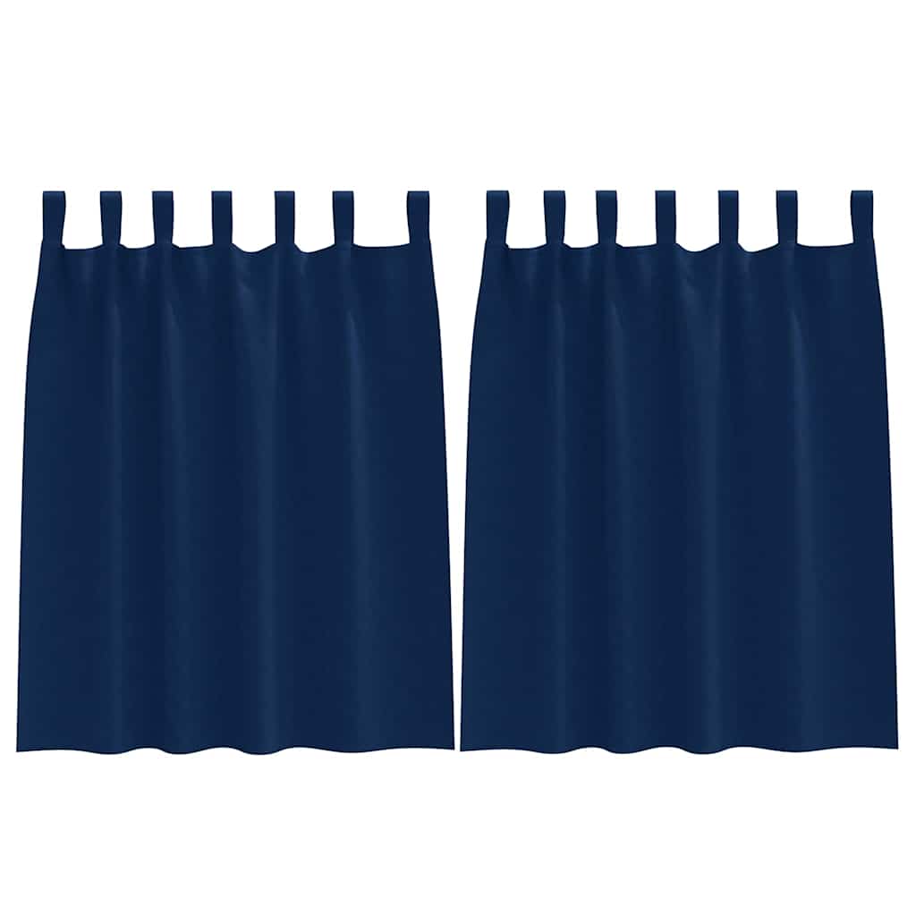 Verdunkelungs-Vorhänge mit Ringen 2 pcs Dunkelblau 140 x 140 cm