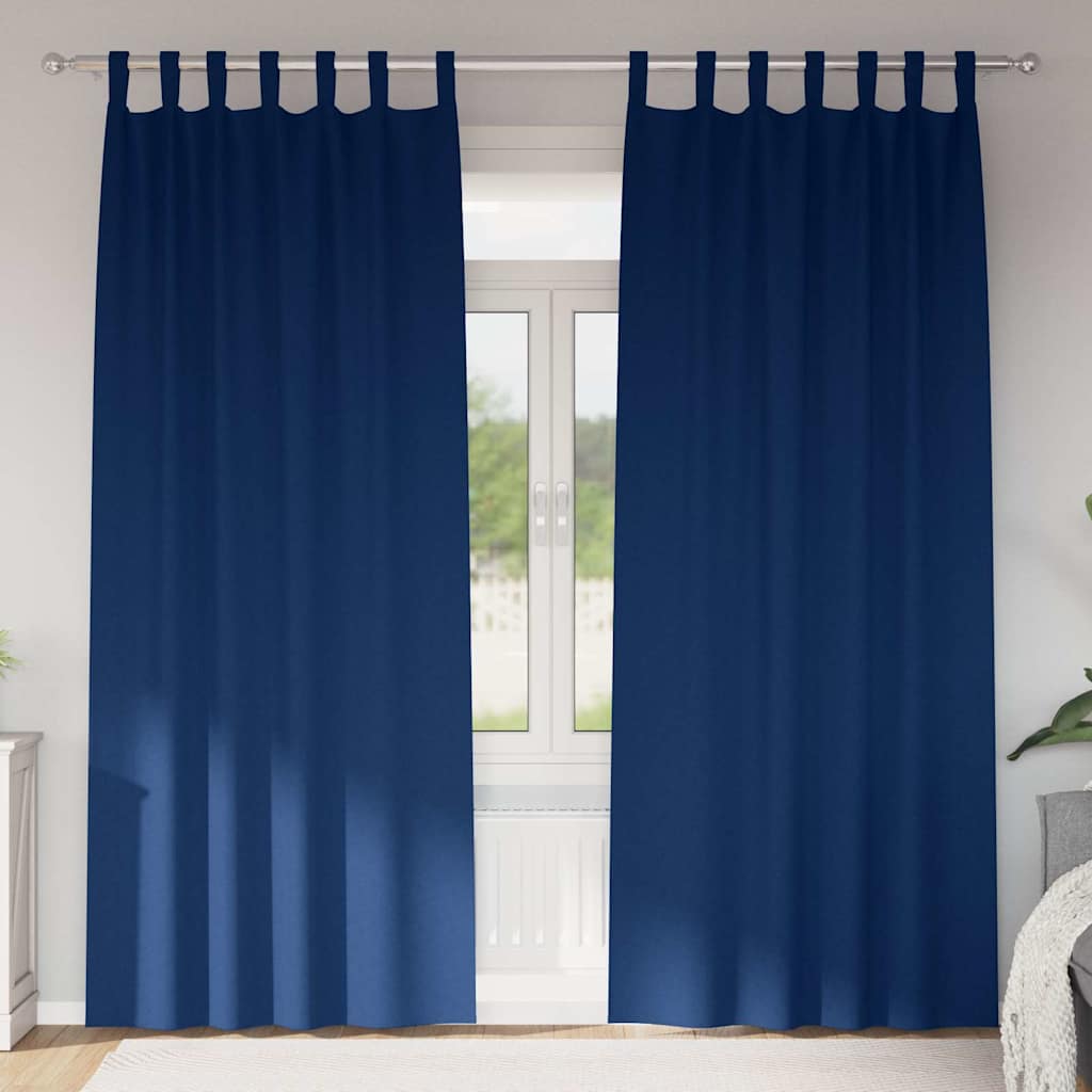 Verdunkelungs-Vorhänge mit Ringen 2 pcs Dunkelblau 245 x 140 cm