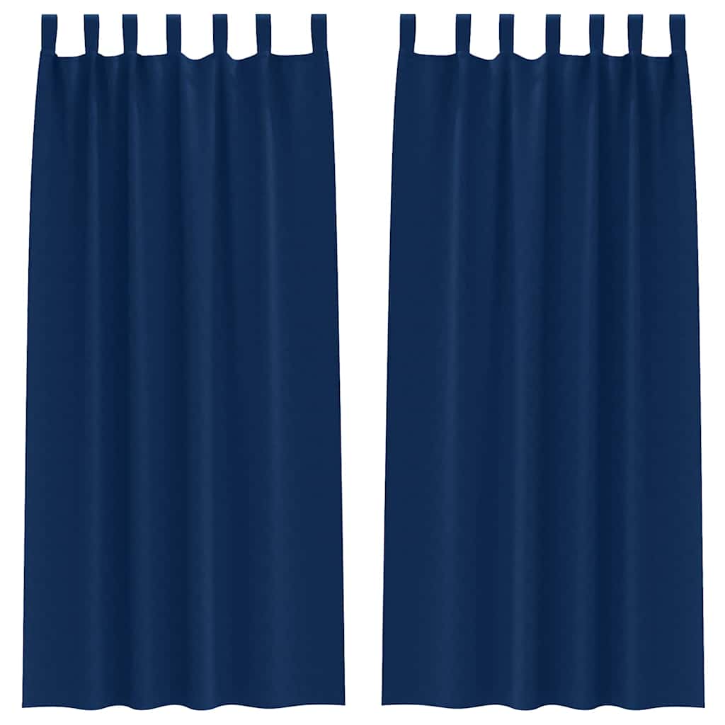 Verdunkelungs-Vorhänge mit Ringen 2 pcs Dunkelblau 245 x 140 cm
