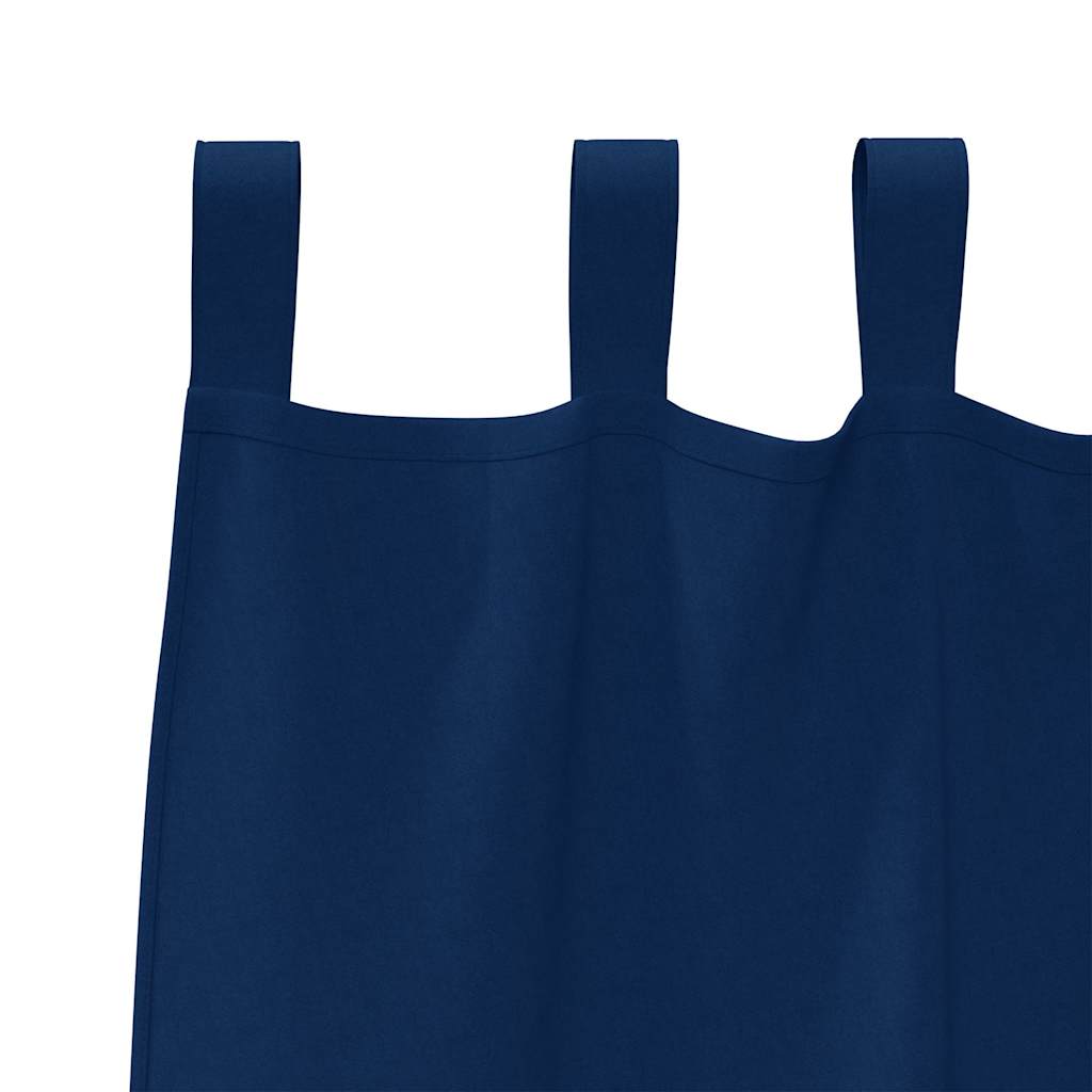 Verdunkelungs-Vorhänge mit Ringen 2 pcs Dunkelblau 260 x 140 cm