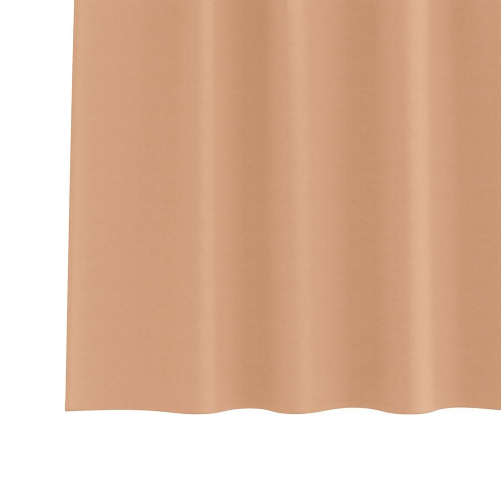 Verdunkelungs-Vorhänge mit Ringen 2 pcs Hellbraun 140 x 140 cm