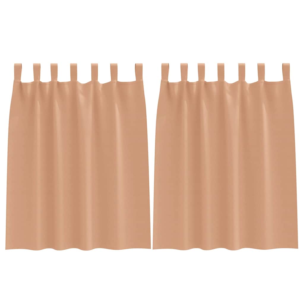 Verdunkelungs-Vorhänge mit Ringen 2 pcs Hellbraun 140 x 140 cm