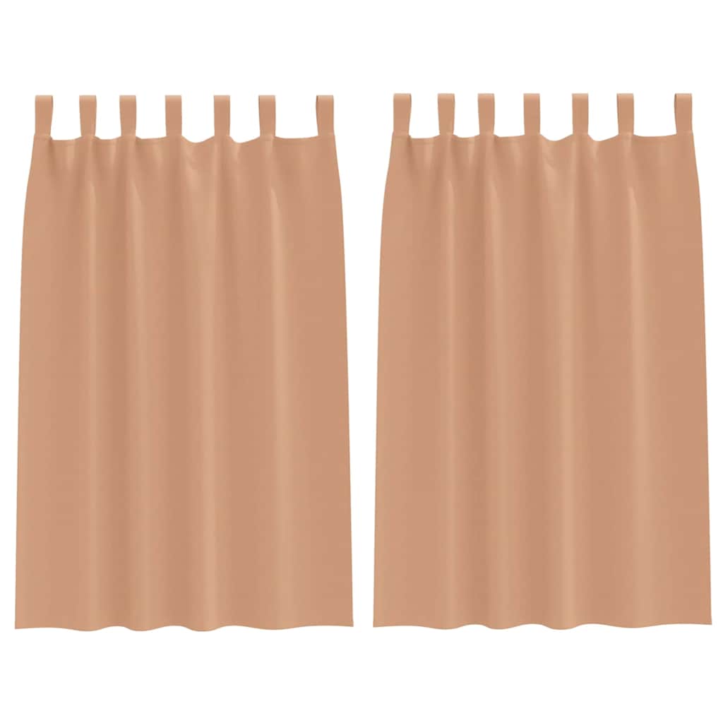 Verdunkelungs-Vorhänge mit Ringen 2 pcs Hellbraun 175 x 140 cm