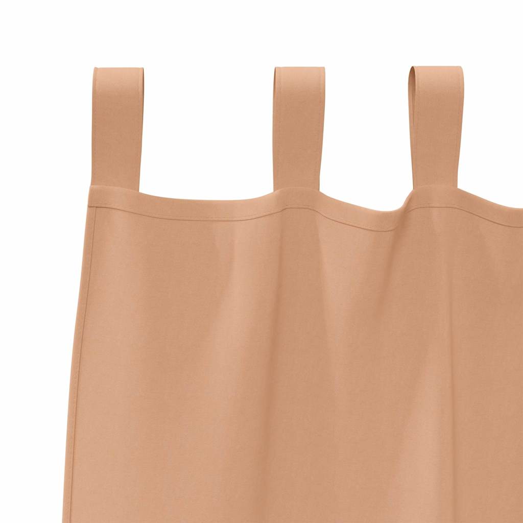 Verdunkelungs-Vorhänge mit Ringen 2 pcs Hellbraun 225 x 140 cm