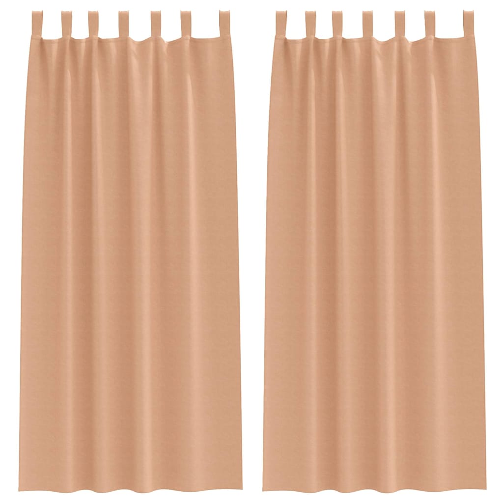 Verdunkelungs-Vorhänge mit Ringen 2 pcs Hellbraun 225 x 140 cm
