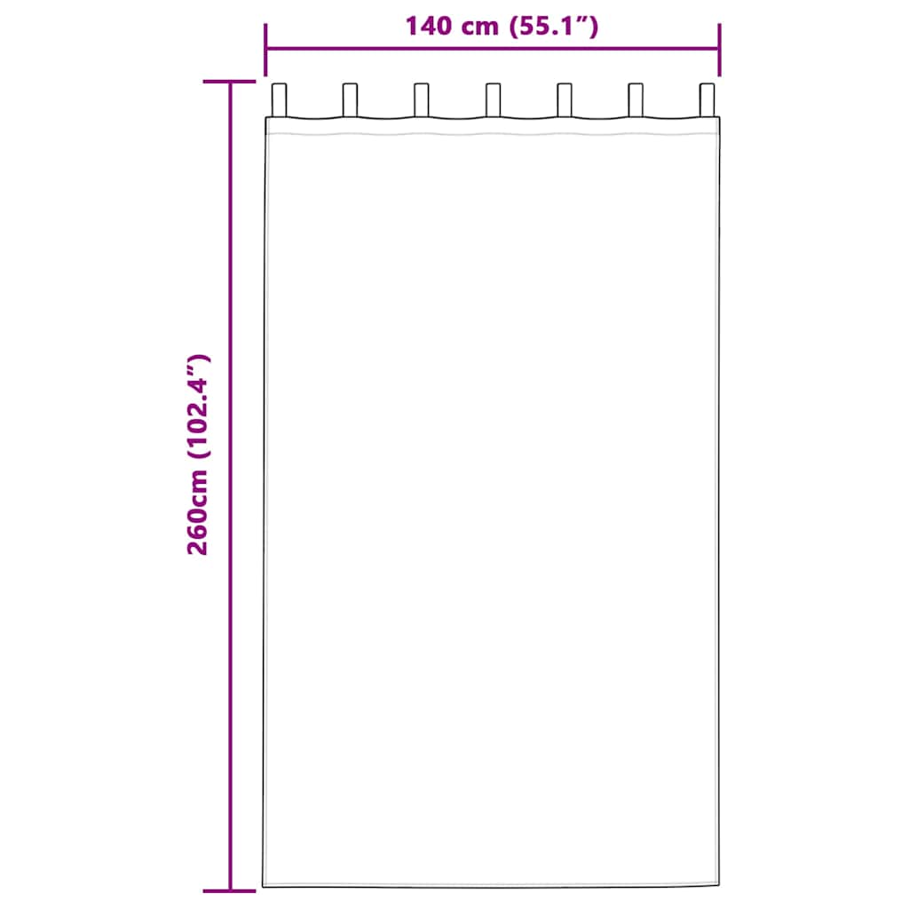 Verdunkelungs-Vorhänge mit Ringen 2 pcs Hellbraun 260 x 140 cm