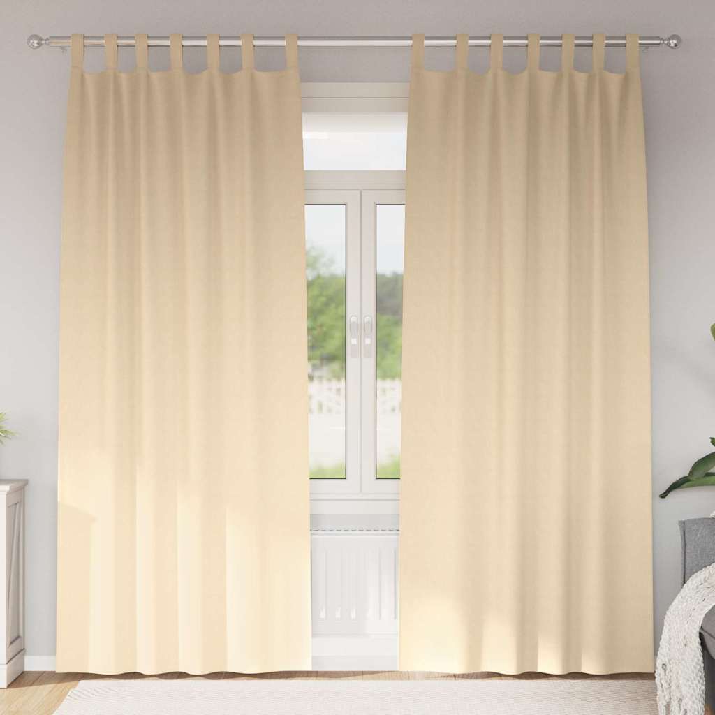 Verdunkelungs-Vorhänge mit Ringen 2 pcs Creme 260 x 140 cm