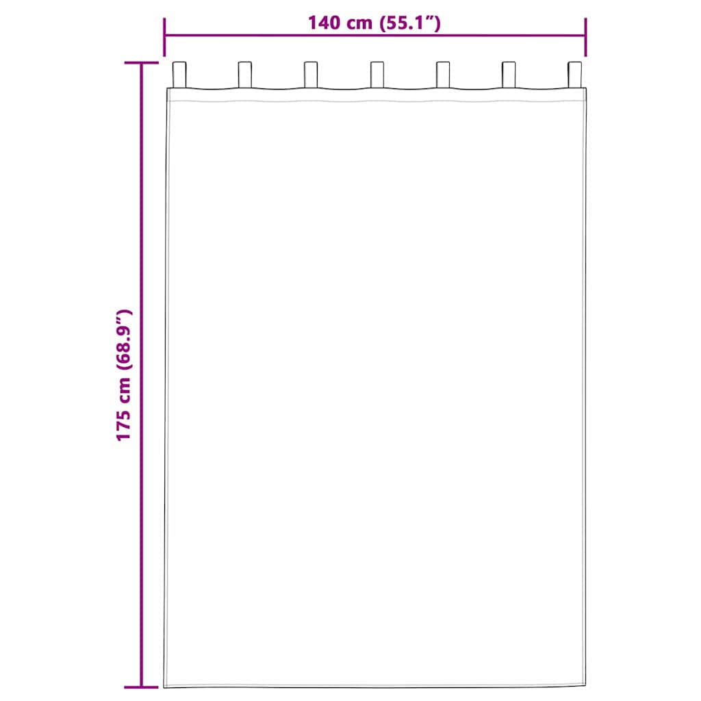 Verdunkelungs-Vorhänge mit Ringen 2 pcs Reinweiß 175 x 140 cm