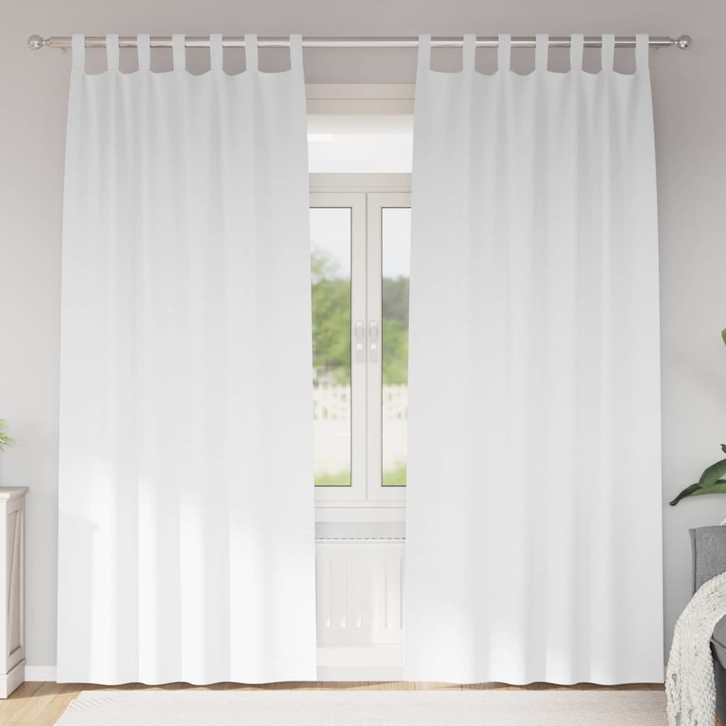 Verdunkelungs-Vorhänge mit Ringen 2 pcs Reinweiß 245 x 140 cm