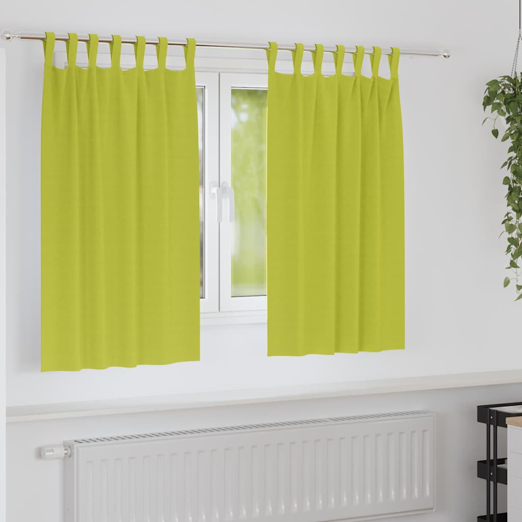 Verdunkelungs-Vorhänge mit Ringen 2 pcs Grün 140 x 140 cm