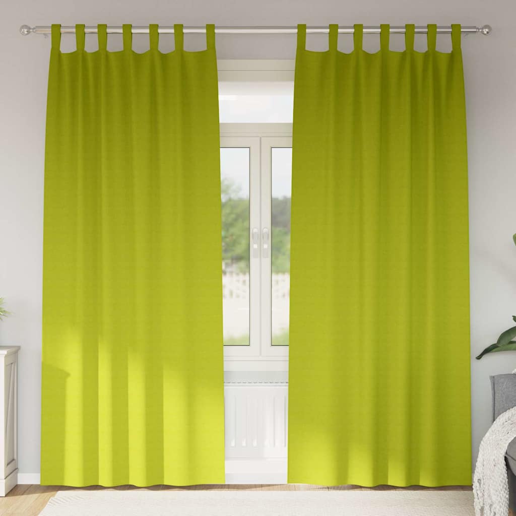 Verdunkelungs-Vorhänge mit Ringen 2 pcs Grün 225 x 140 cm
