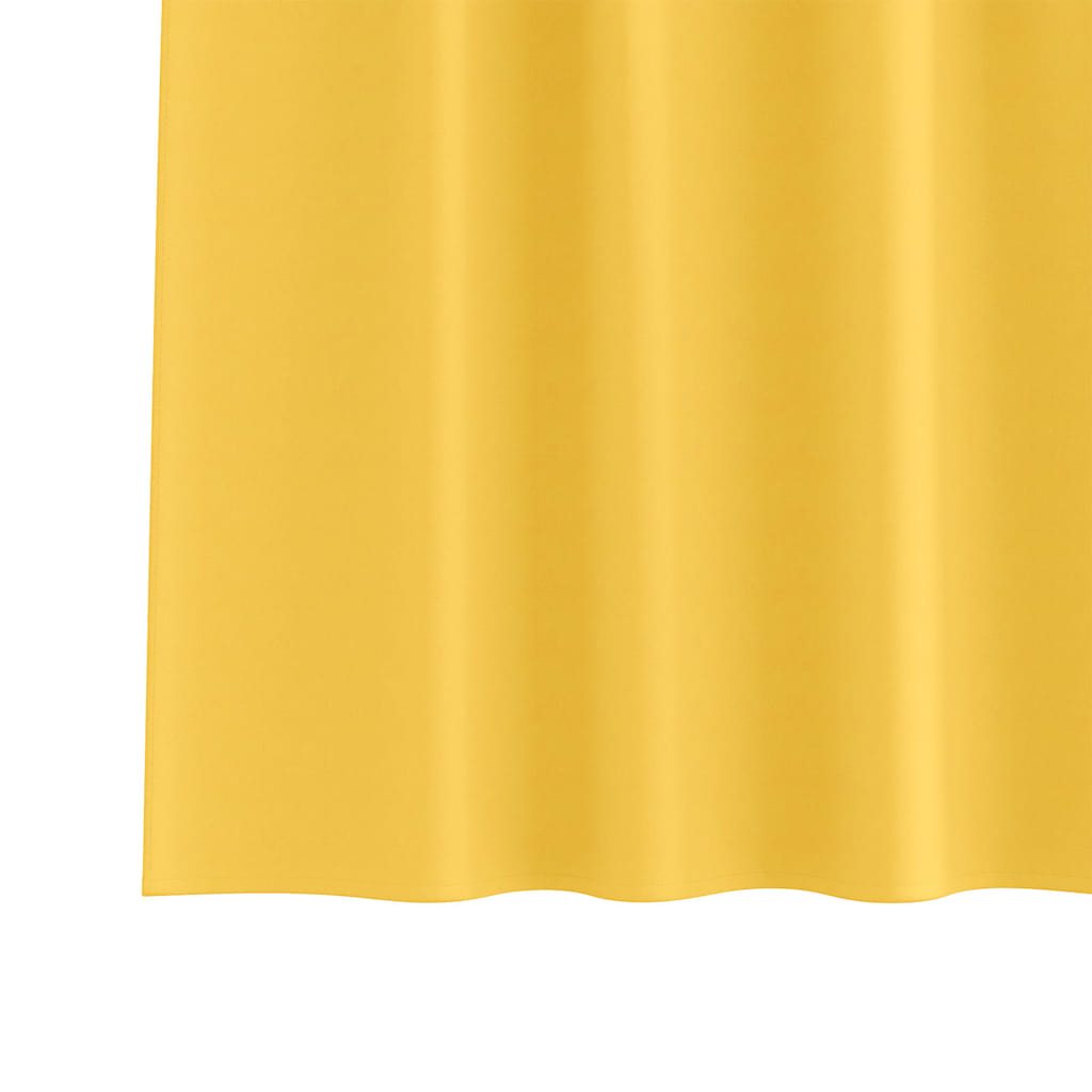Verdunkelungs-Vorhänge mit Ringen 2 pcs Senfgelb 140 x 140 cm