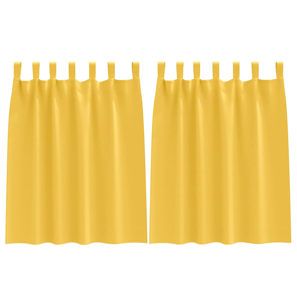 Verdunkelungs-Vorhänge mit Ringen 2 pcs Senfgelb 140 x 140 cm