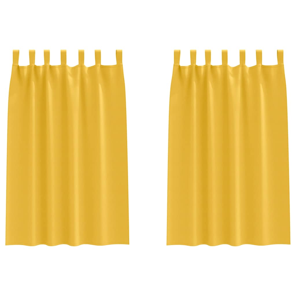 Verdunkelungs-Vorhänge mit Ringen 2 pcs Senfgelb 175 x 140 cm