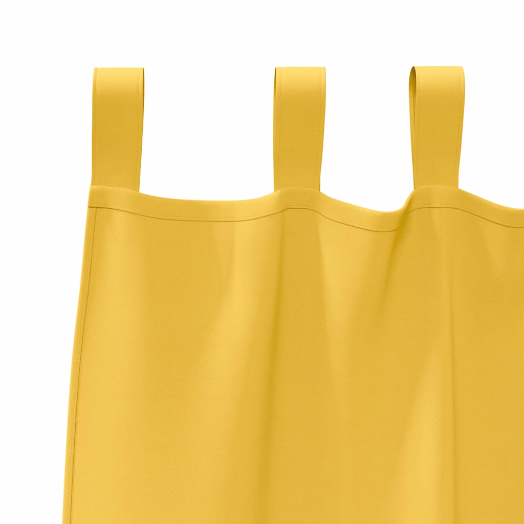 Verdunkelungs-Vorhänge mit Ringen 2 pcs Senfgelb 225 x 140 cm