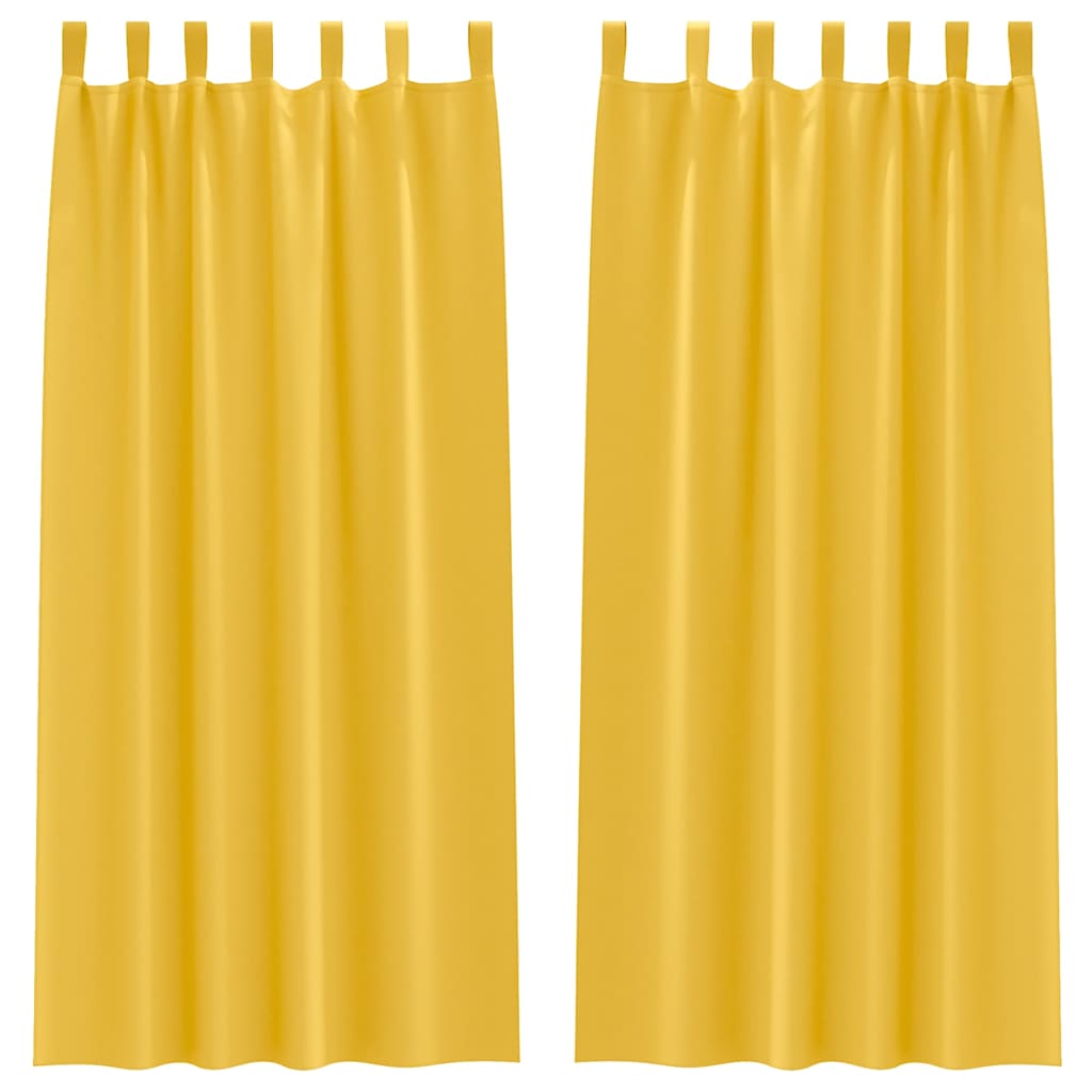 Verdunkelungs-Vorhänge mit Ringen 2 pcs Senfgelb 225 x 140 cm