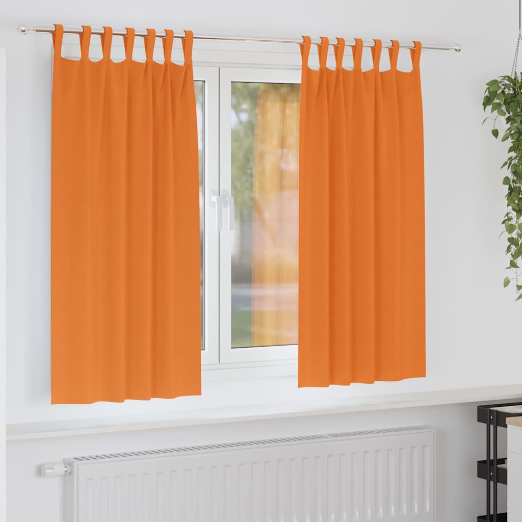 Verdunkelungs-Vorhänge mit Ringen 2 pcs Helles Orange