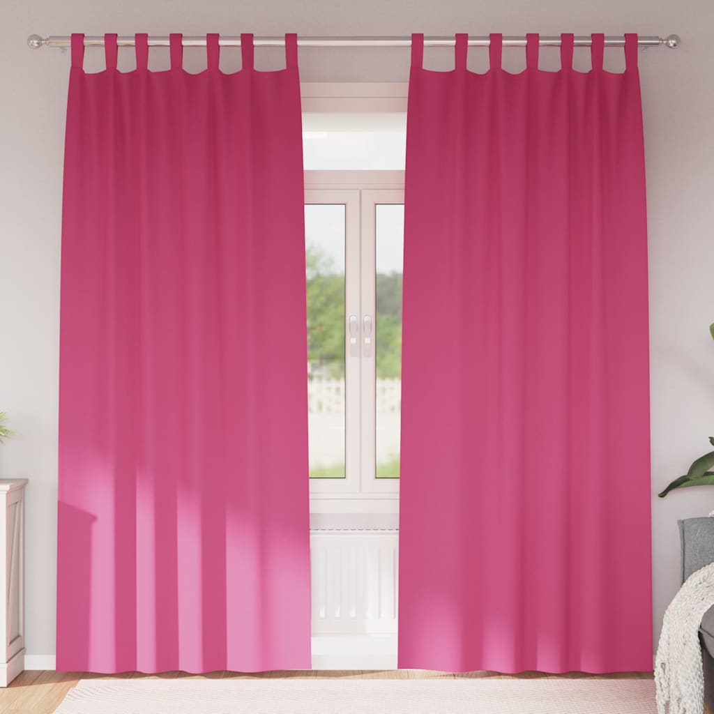 Verdunkelungs-Vorhänge mit Ringen 2 pcs Helles Pink
