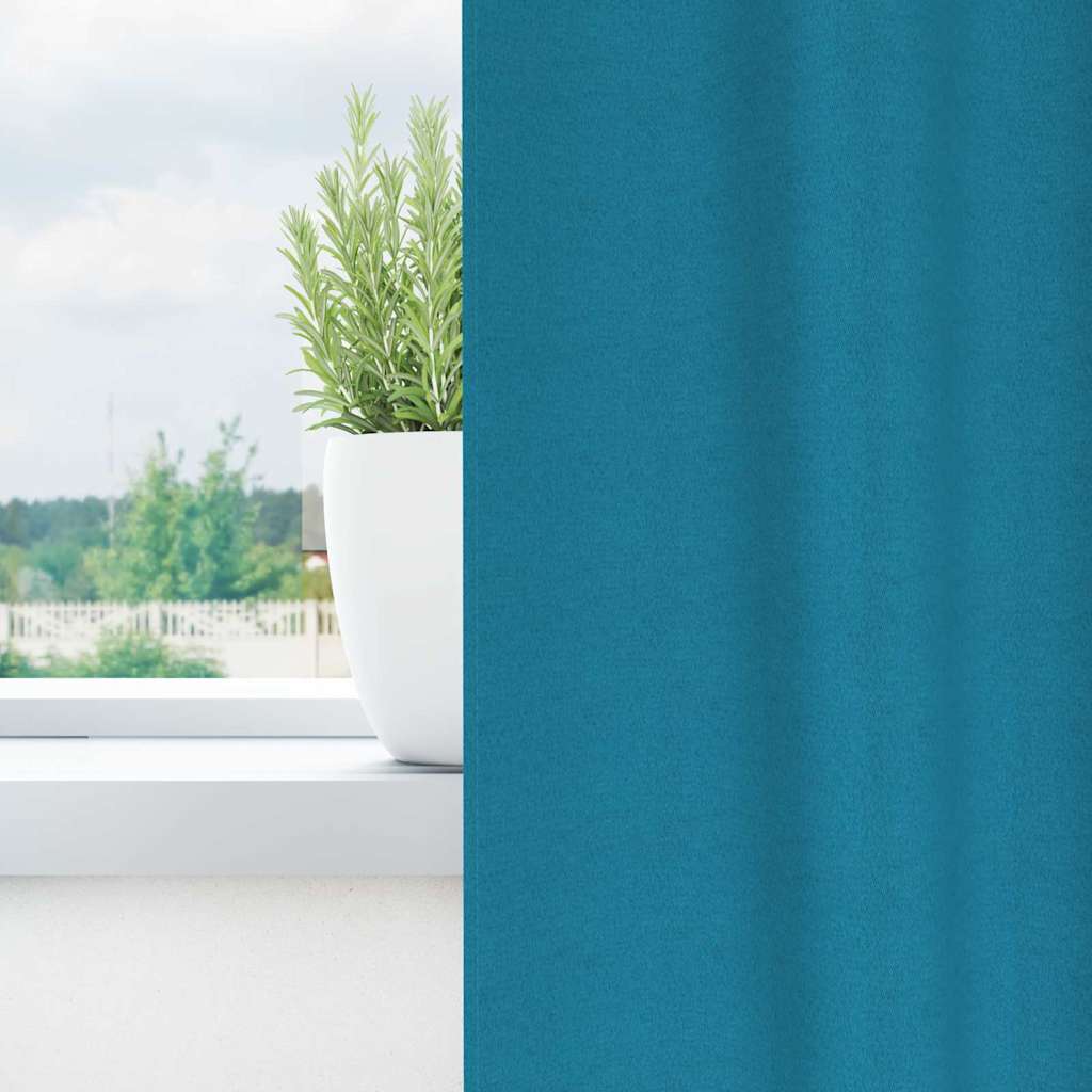 Verdunkelungs-Vorhänge mit Ringen 2 pcs Türkis 225 x 140 cm