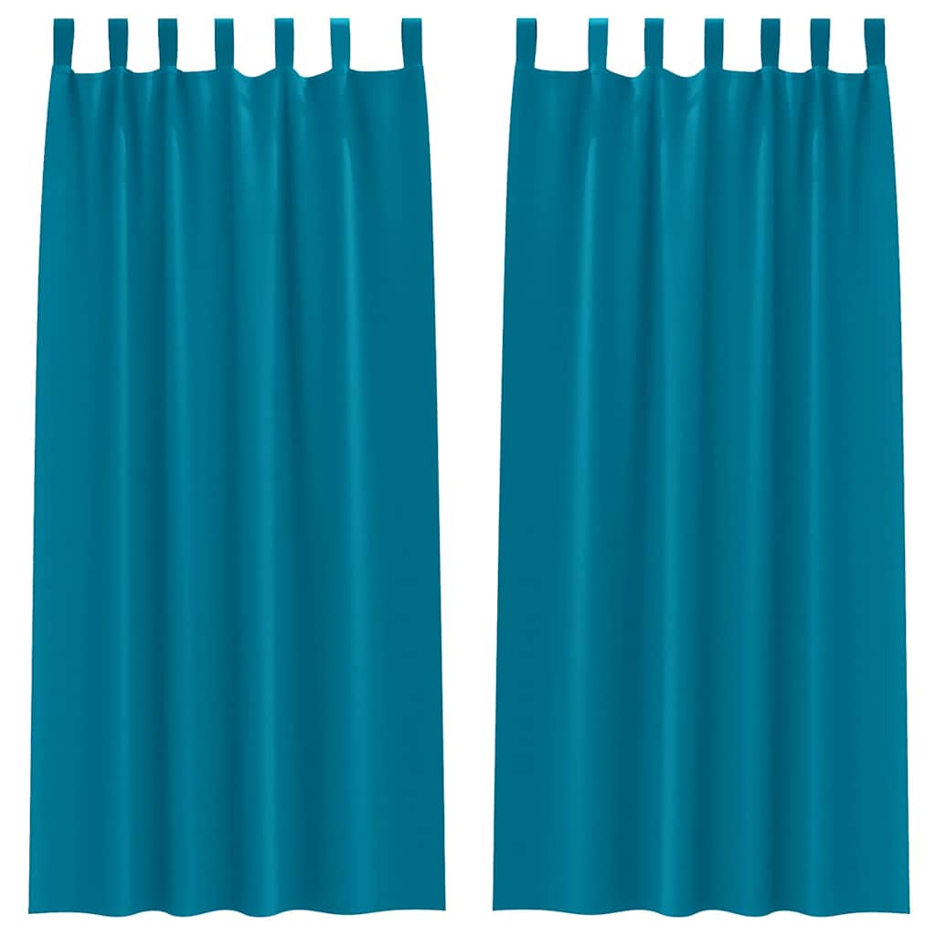 Verdunkelungs-Vorhänge mit Ringen 2 pcs Türkis 225 x 140 cm