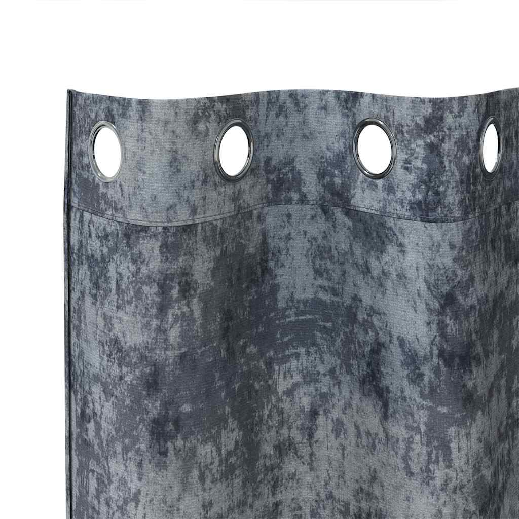 Samtvorhänge mit Vorhängen 2 pcs Silber Grau 245 x 140 cm Samt