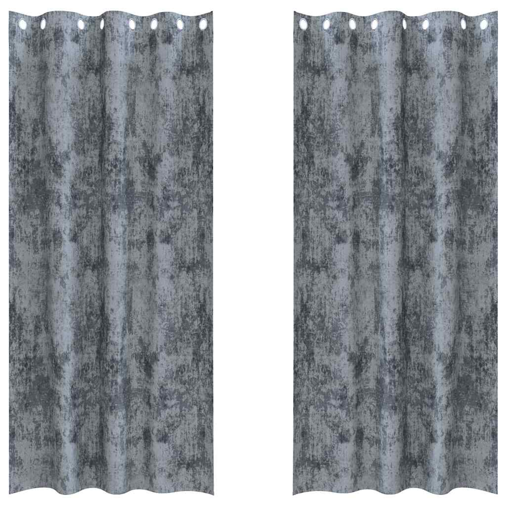 Samtvorhänge mit Vorhängen 2 pcs Silber Grau 260 x 140 cm Samt