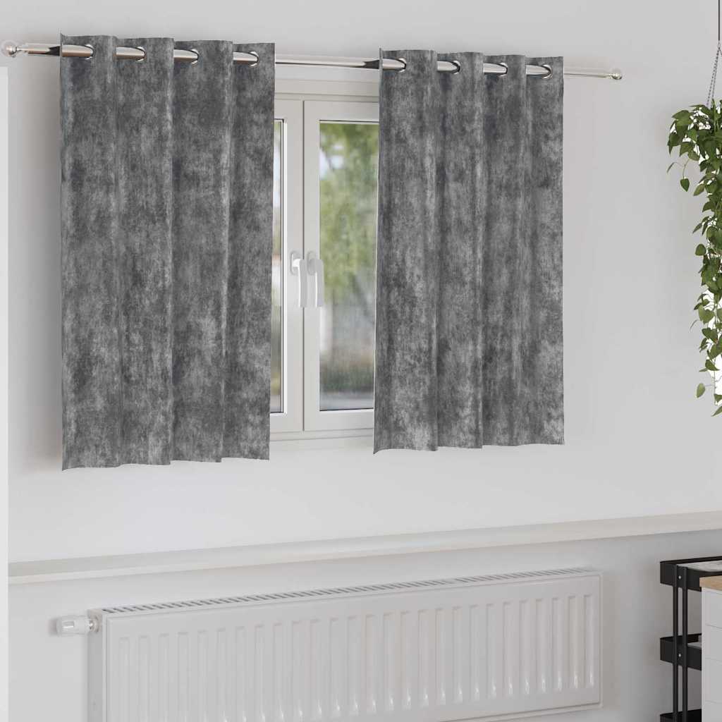Samtvorhänge mit Vorhängen 2 pcs Grau 140 x 140 cm Samt