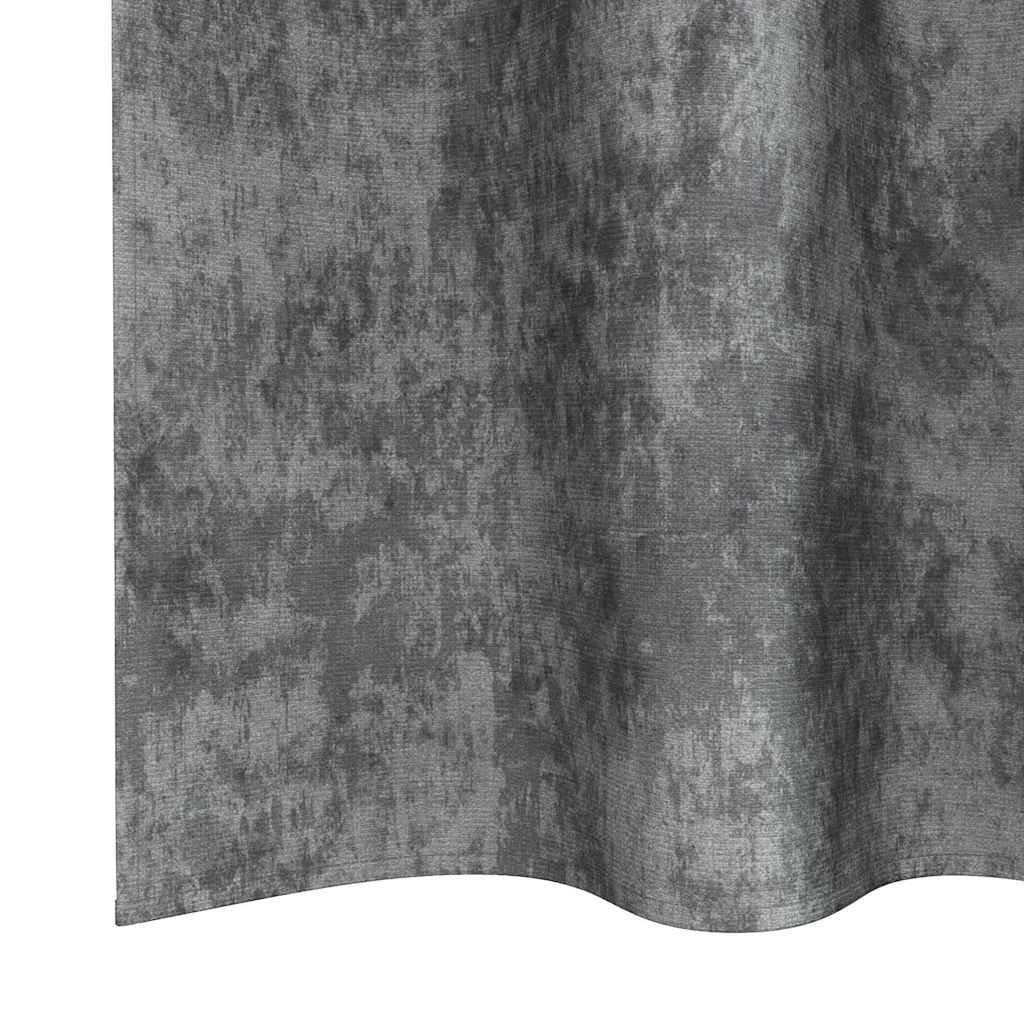 Samtvorhänge mit Vorhängen 2 pcs Grau 175 x 140 cm Samt