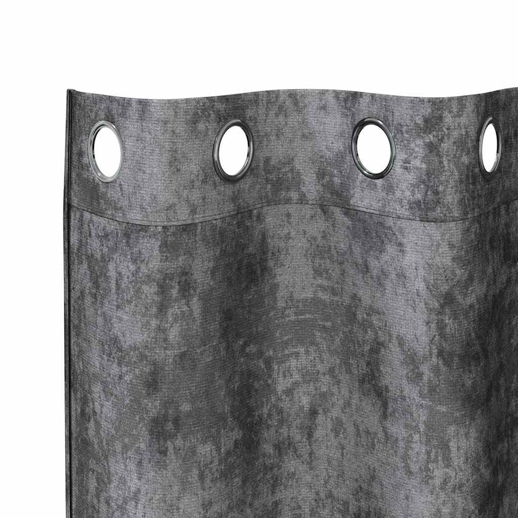 Samtvorhänge mit Vorhängen 2 pcs Grau 260 x 140 cm Samt