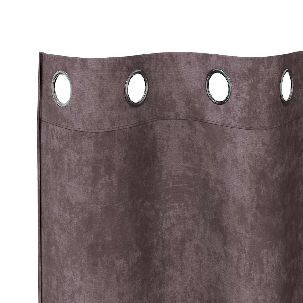 Samtvorhänge mit Vorhängen 2 pcs Braun 260 x 140 cm Samt