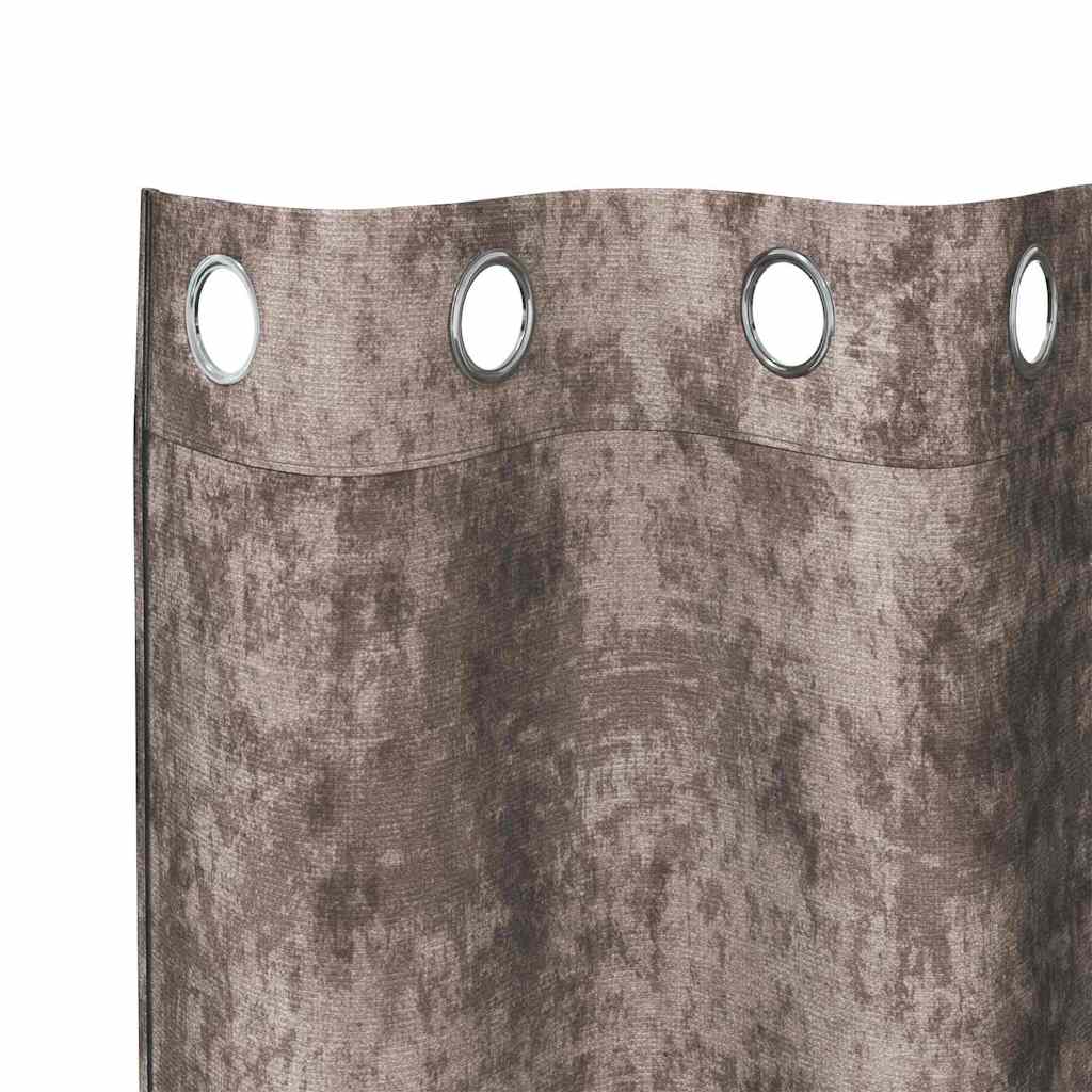 Samtvorhänge mit Vorhängen 2 pcs Cappuccino 175 x 140 cm Samt