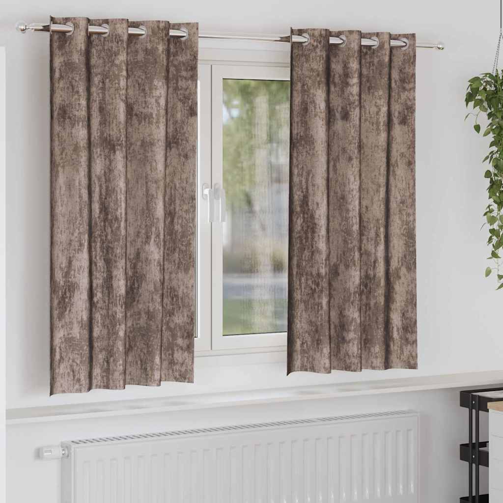 Samtvorhänge mit Vorhängen 2 pcs Cappuccino 175 x 140 cm Samt