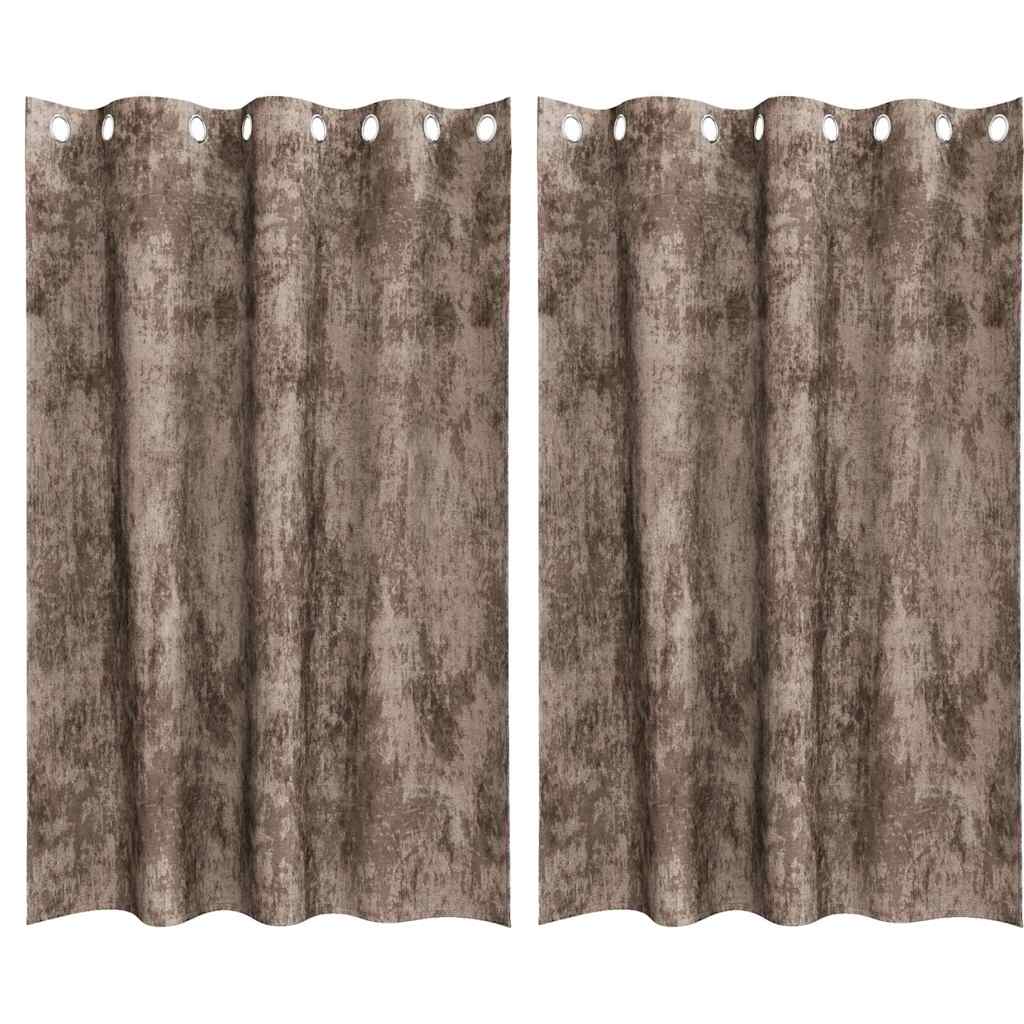 Samtvorhänge mit Vorhängen 2 pcs Cappuccino 175 x 140 cm Samt