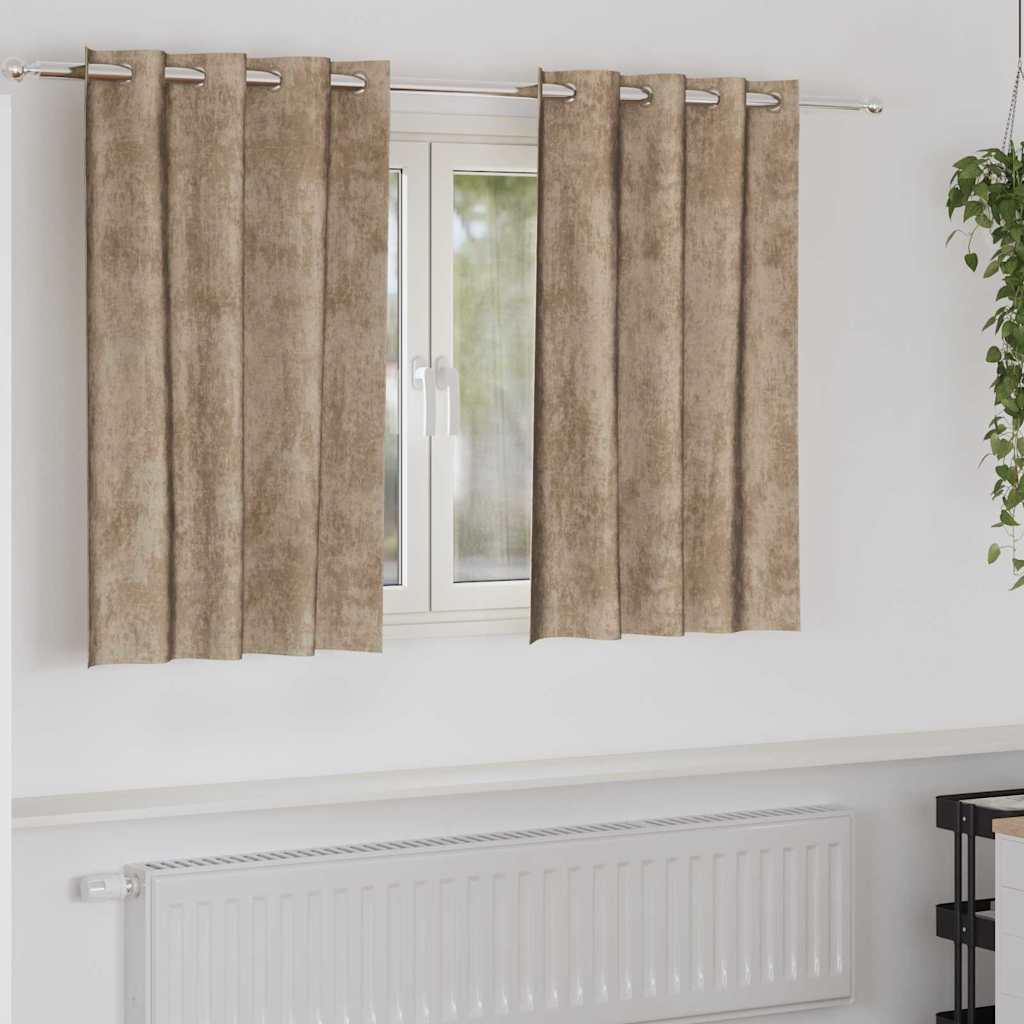 Samtvorhänge mit Vorhängen 2 pcs Champagner 140 x 140 cm Samt