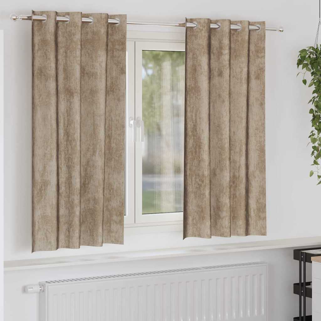 Samtvorhänge mit Vorhängen 2 pcs Champagner 175 x 140 cm Samt